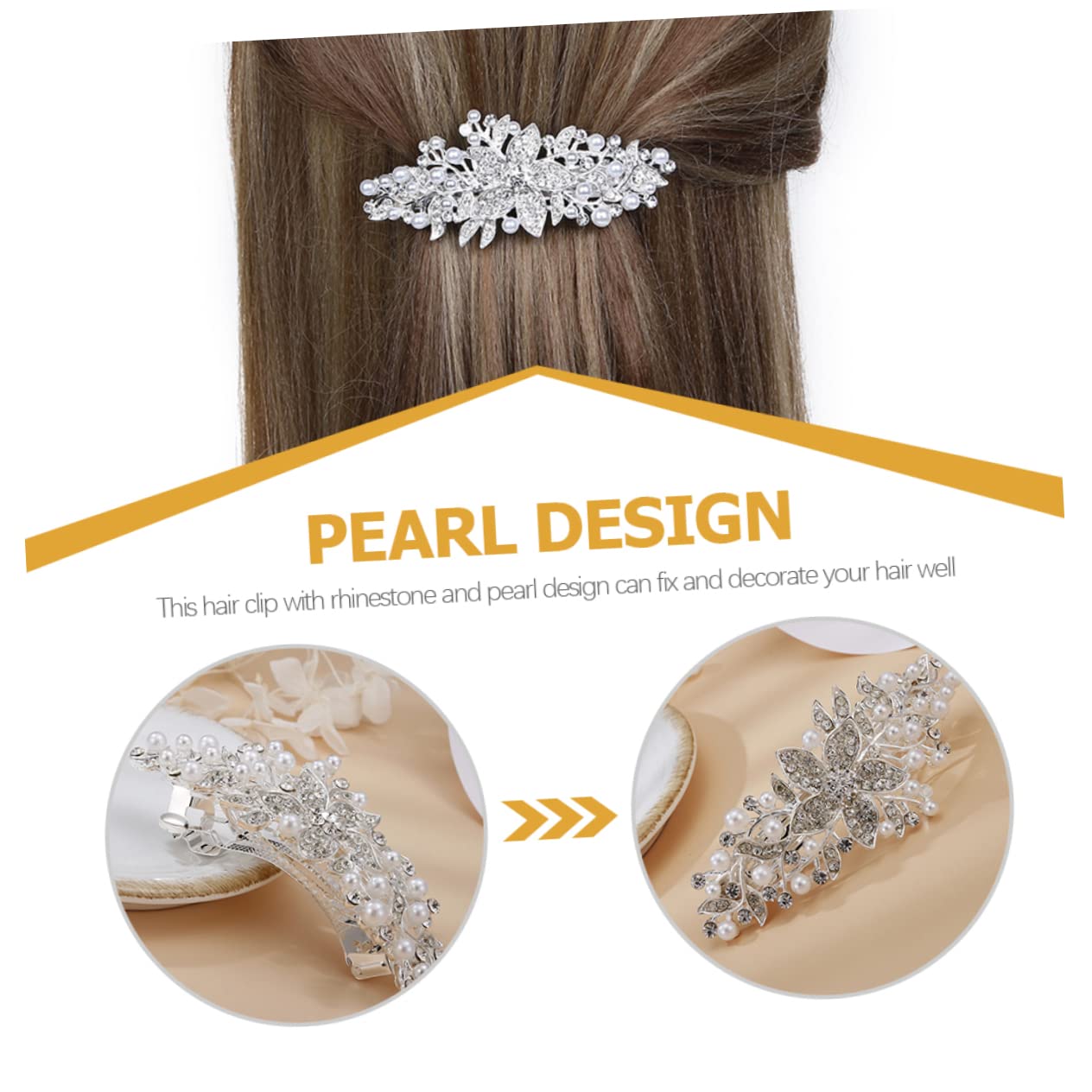 5pezzi Fermaglio Per Con Perle e Strass Per Donne Elegante Clip Per Acconciature Da Cerimonia e Festa Accessorio Per Sposa e Compleanno Design Chic e Delicato Facile Da Indossare e