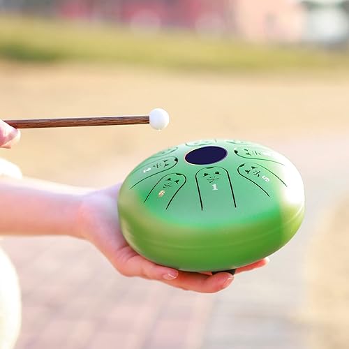 Miniatura 2 de Mini tambor de lengua de acero de 5.5 pulgadas, 8 notas C, tambor de mano de tecla C, tambor de tanque con patrón del zodiaco chino, instrumento de