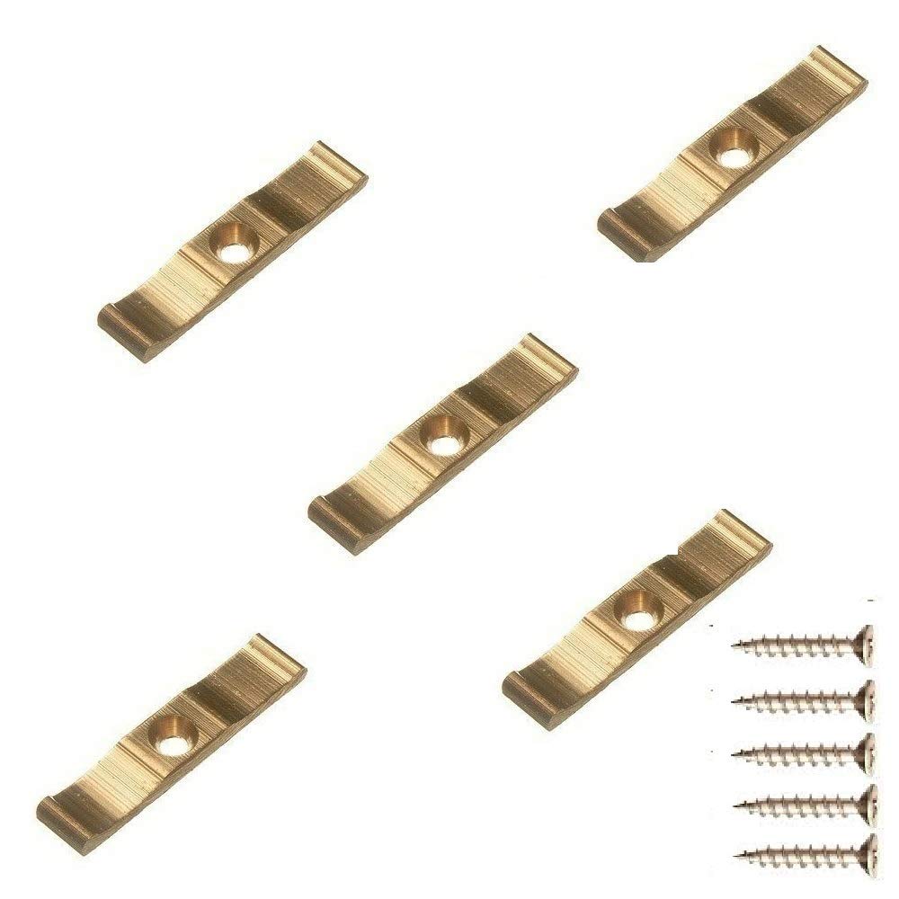 TERF® 5 Pcs Solid Brass Turn Buttons 38mm [ 1.5'' ] Cabinet Cupboard Wardrobe Latch Catch Lock Gate Shed Door Rabbit Hutch Thumb Turn Button with Fixing Screw
