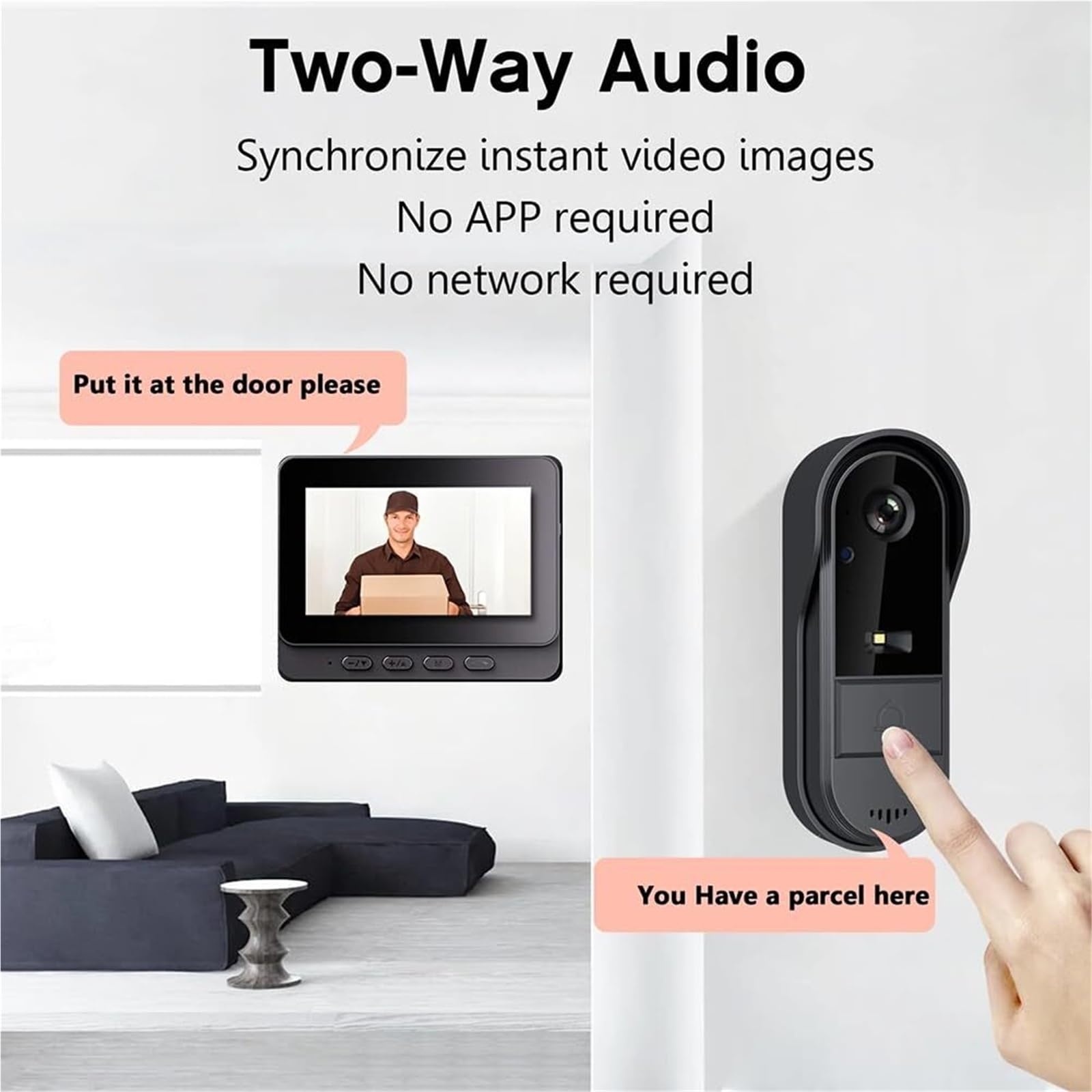 Mothdust Sonnette Video sans Fil 1080P HD Camera Surveillance WiFi Maison