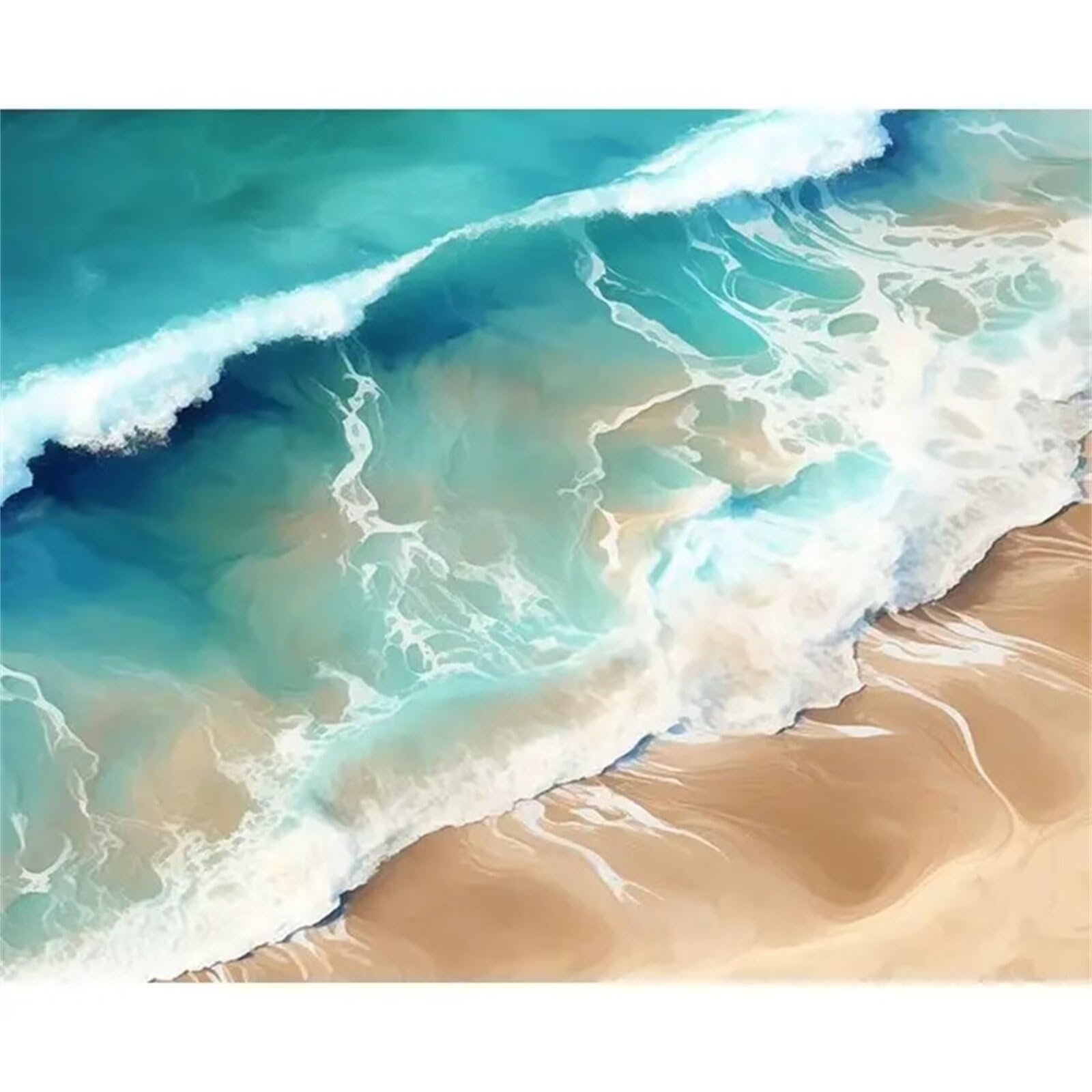 Januave Ozean Szenerie Malen Nach Zahlen Erwachsene,DIY Malen nach Zahlen Kits auf Leinwand Acrylmalerei nach Zahlen mit Pinseln Leinwand Geschenke Kunsthandwerk Framed,55x70cm