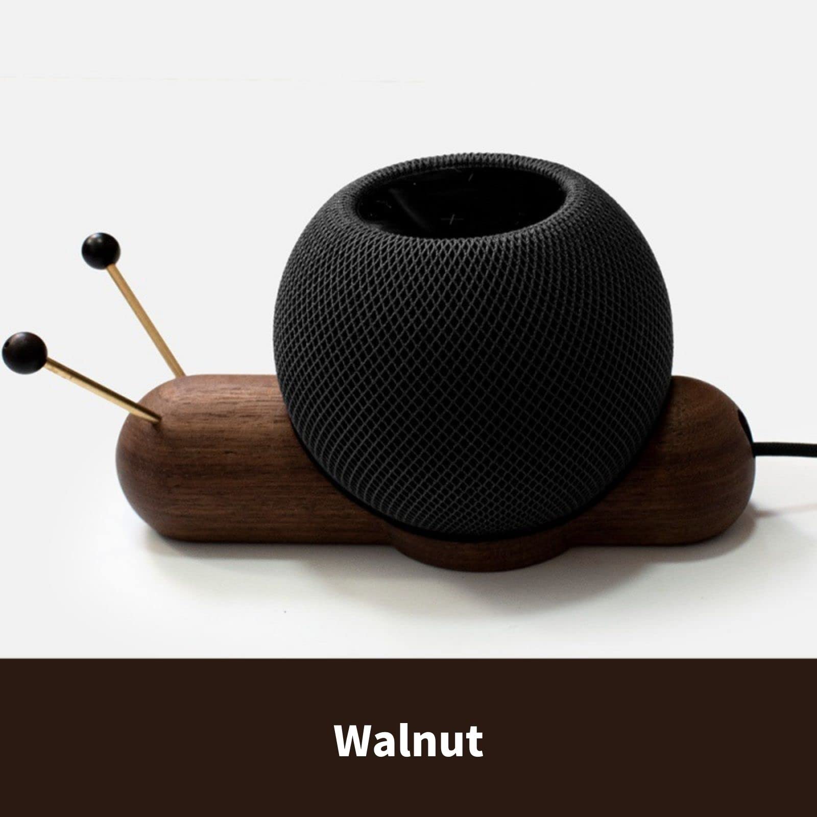 Soporte de madera real compatible con mini altavoz Homepod Lindo estable antideslizante inteligente altavoz Bluetooth soporte de escritorio (café)