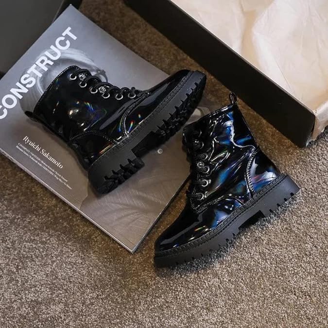 Girls Butterfly Leather Boots | Winter, Non-slip, Casual Booties | Detachable Wings, Colorful, Chic Black Boots2