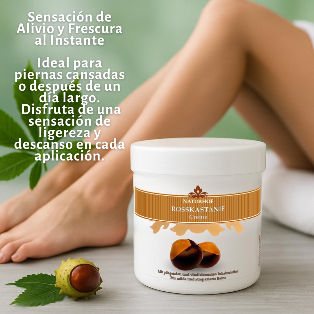 Crema castaño de indias 250ml, formula mejorada | Crema circulación piernas cansadas | Unguento para hemorroides | Especial para evitar varices y arañas en las piernas | Uso Topico.