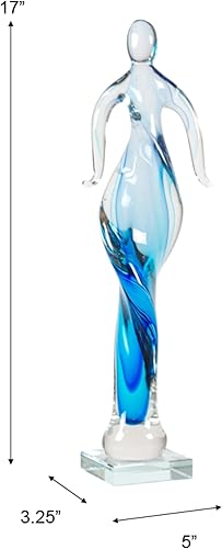 Miniatura 4 de Dale Tiffany Figura artística de cristal de 17 pulgadas de alto, hecha a mano, estilo Murano, para decoración del hogar, sala de estar, dormitorio,