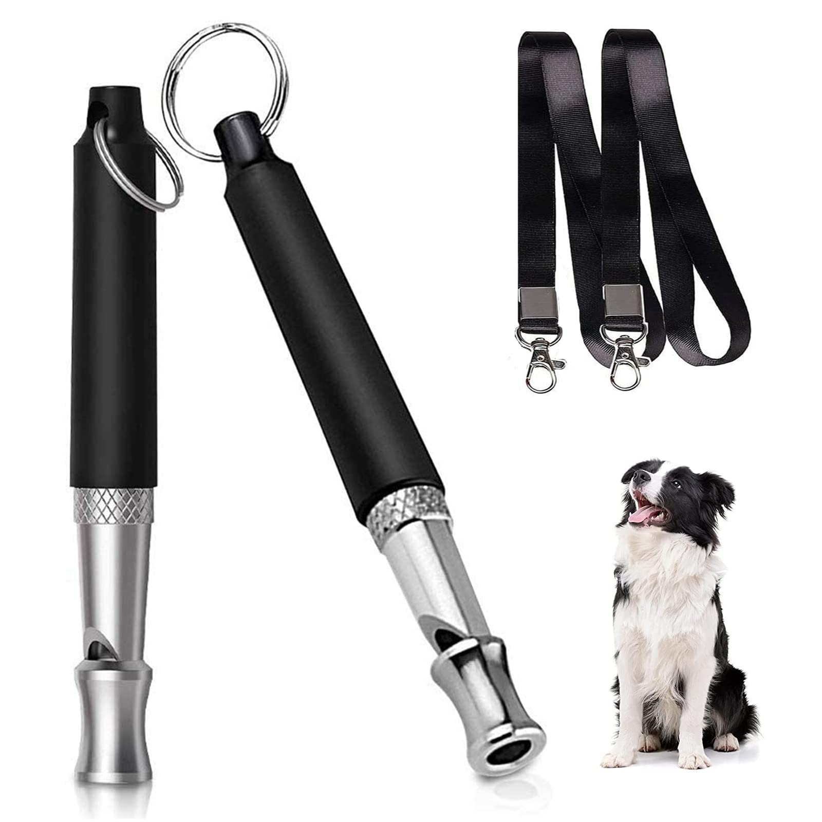 ZEACCT2PCS Ultrasonic Professional Dog Whistles Training Whistles with Lanyard, Adjustable Frequencies, Dog Training Set Dog Whistle to Stop Barking, Dog Training Whistle Lanyard for Dog Whistle