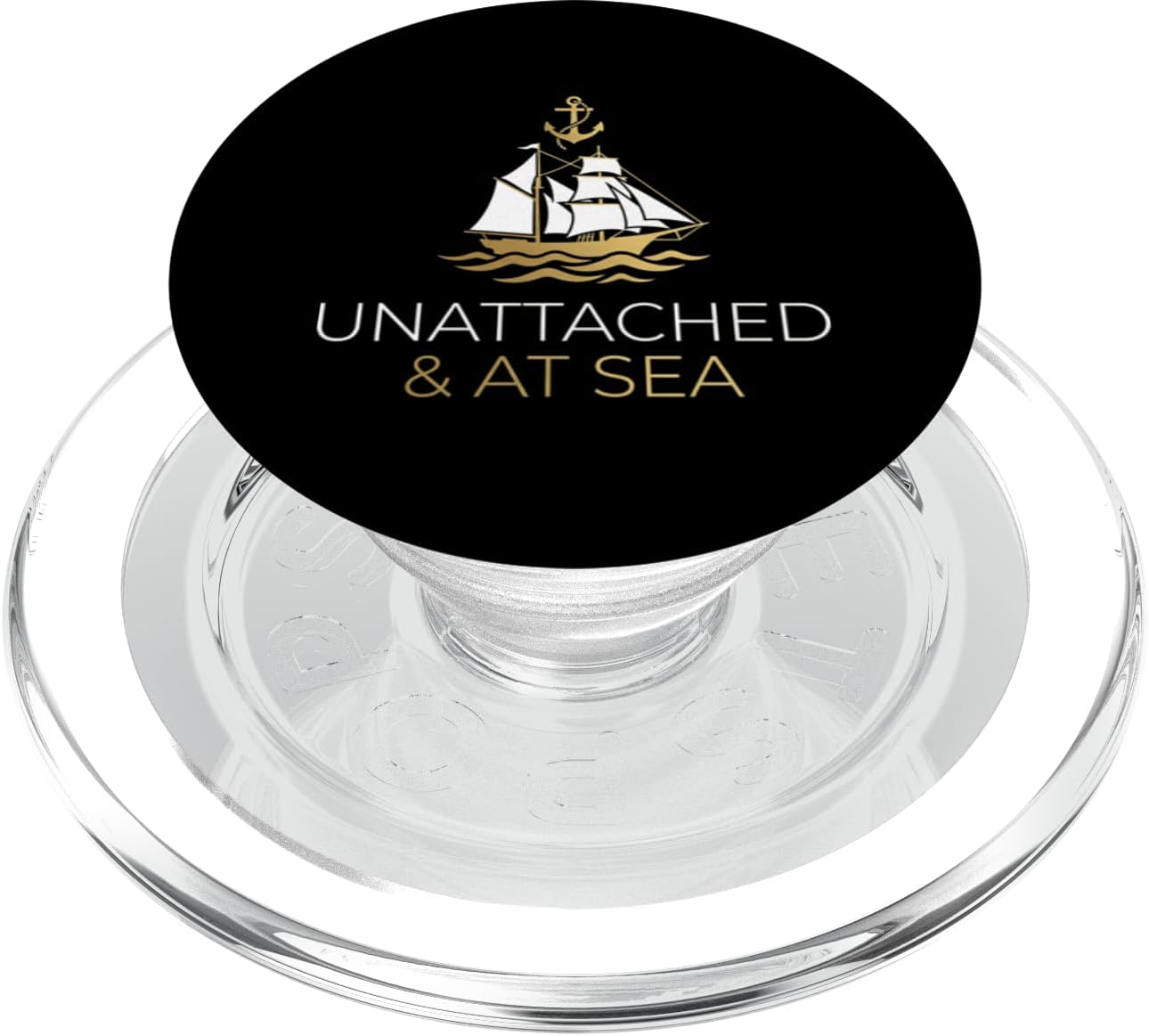 Unattached and At Sea Cruise Ship Solo Traveler Vacation PopSockets PopWallet for MagSafe