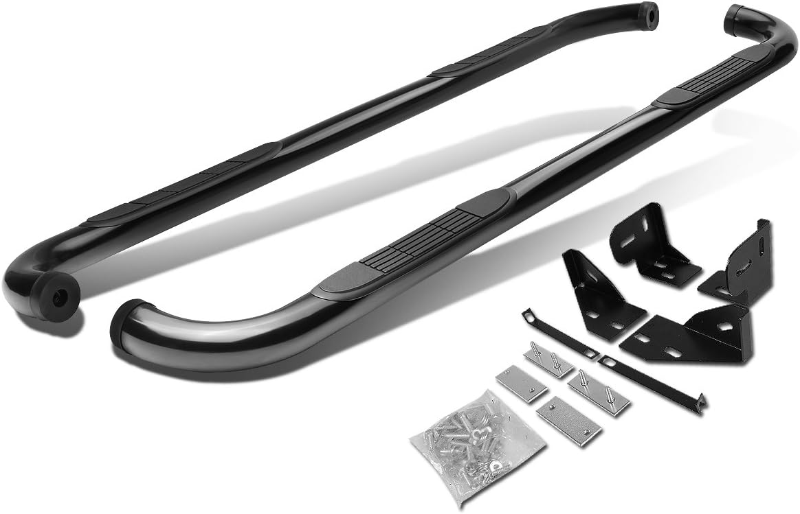 DNA MOTORING 3 Inches Running Boards Compatible with 06-10 Commander / 05-10 Grand Cherokee, Powder Coated Side Step Nerf Bars, STEPB-3-030-BK