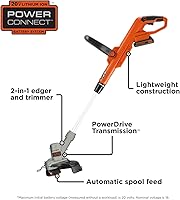 Vista 3 de Black+Decker LST300 - Cortadora y cortadora de bordes de litio de 12 pulgadas / 30.48 cm., 20 V