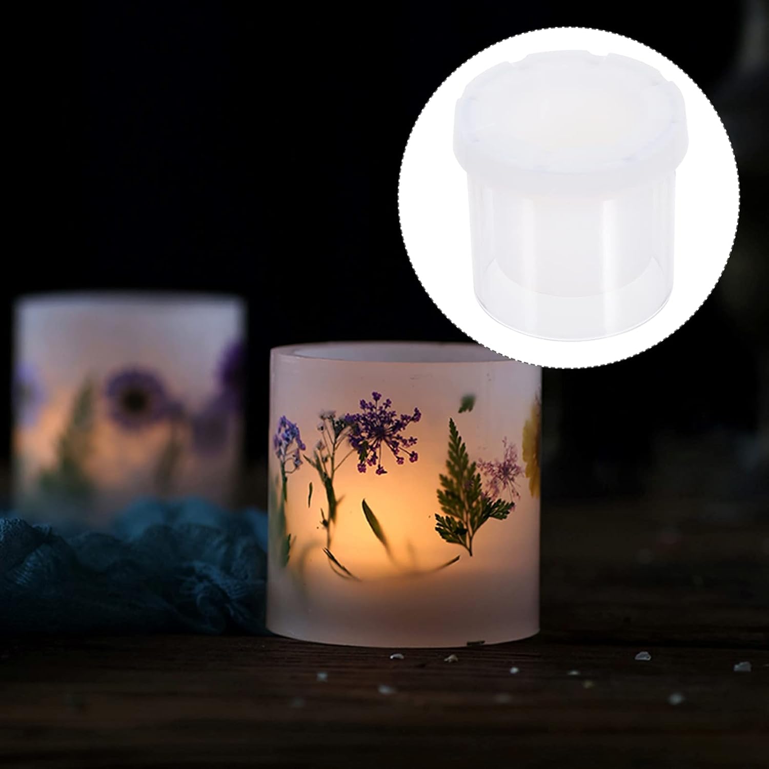 EXCEART Cylinder Candle Mold 4.56In Hollow Plastic Mold for DIY Scented Candle Making Craft Decoration Easy to Clean Flexible Wax