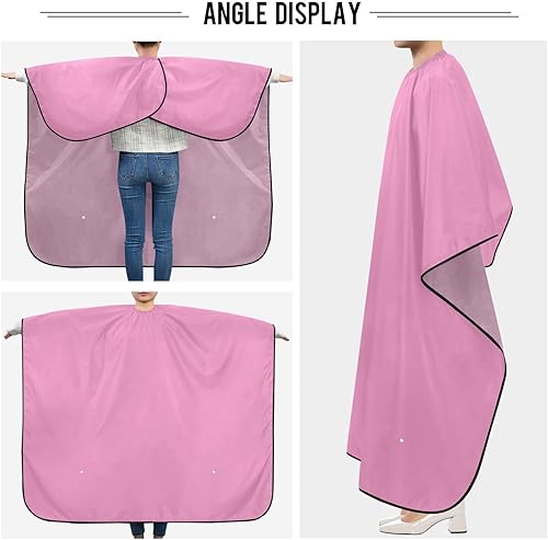 Vista 61 de Yellow Barber Cloth Cape Beauty Salon Capes Waterproof, Salon Styling Capes 64.9 In x 55.1 In Rosado Perla