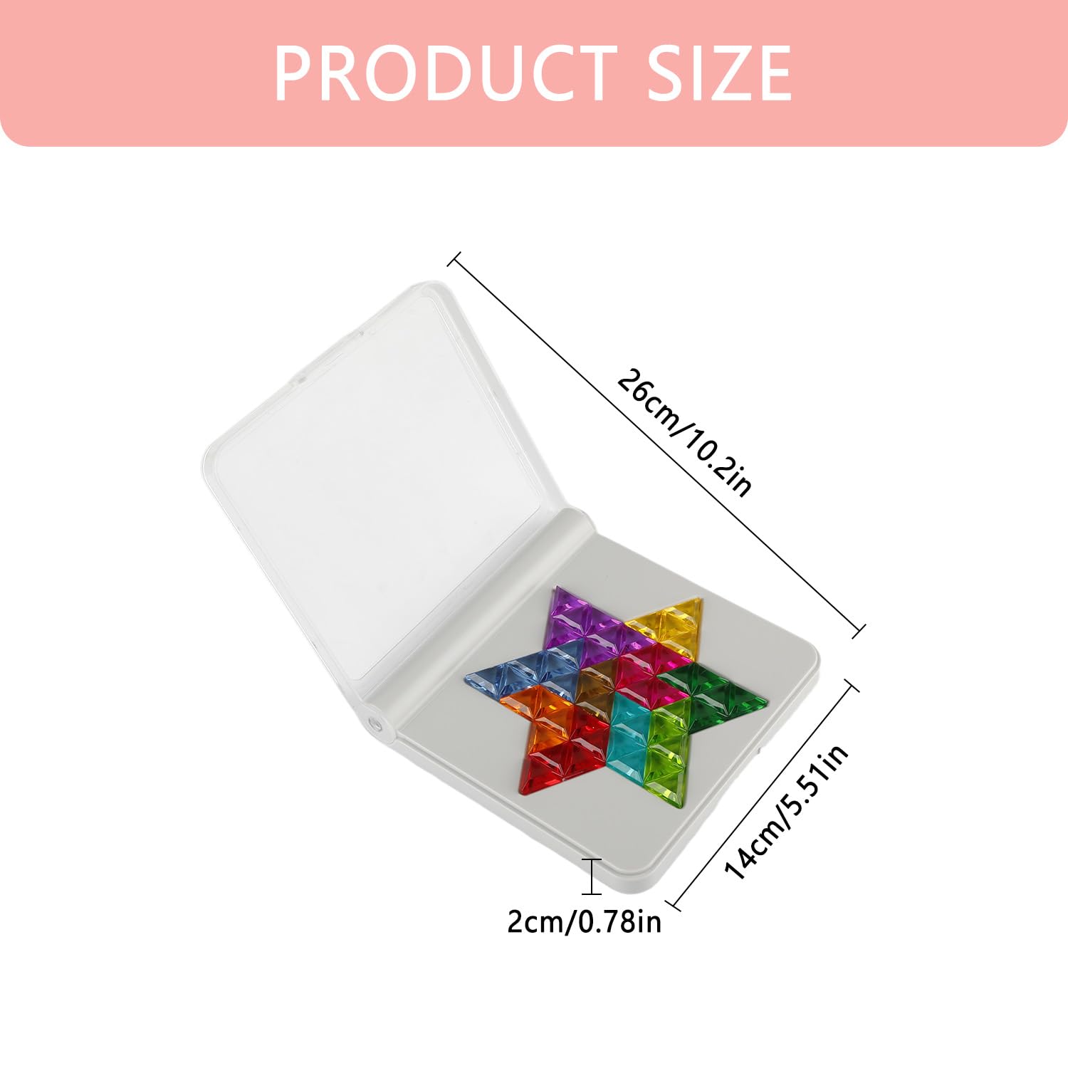 Tabanzhe Tangram Puzzle 6 Pointed Star, IQ Jigsaw Block Brain Teaser,Hexagon Geometry Logic Game,Montessori Educational Gift - Image 2
