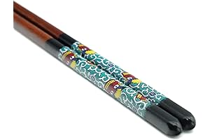 Wakasa Paint Chopsticks Lion Dance(Black 9in) IC-13B - Japan Kutani, Made in Japan, Dishwasher Safe