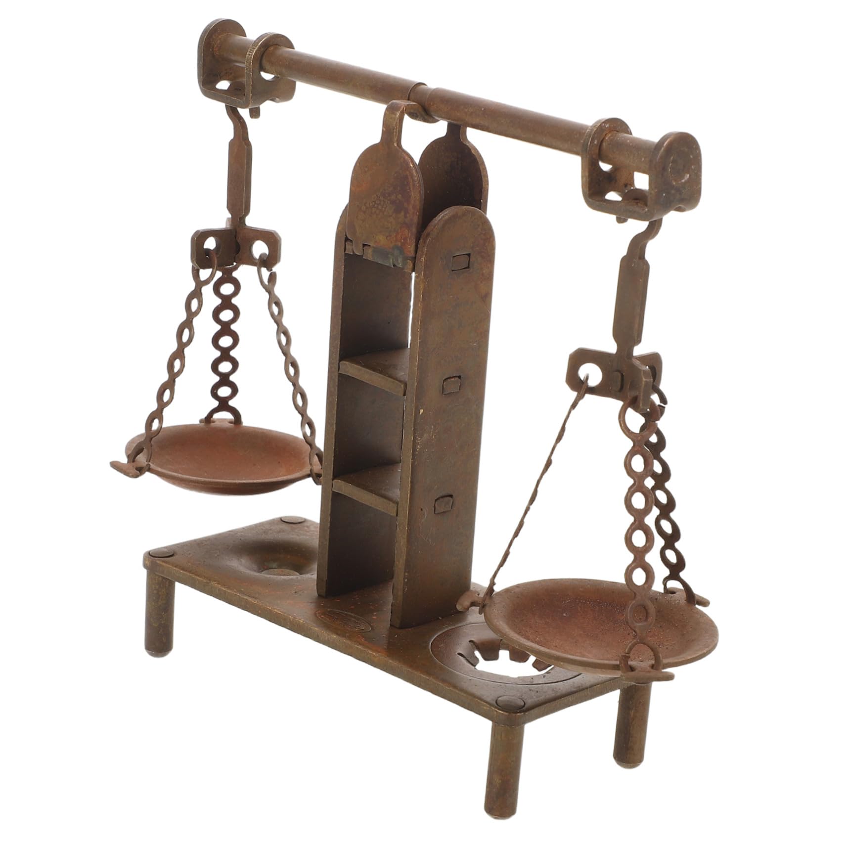 Statuette de bureau balance en laiton et décoration de table vintage