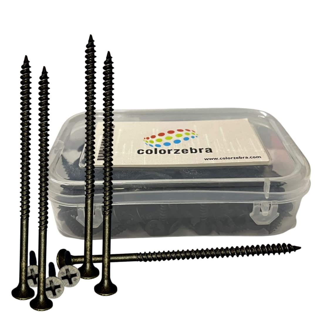 Color Zebra Drywall Screws 3 inch (3") Size - 3.5 X 75 mm Black | Pack - 50 pcs |