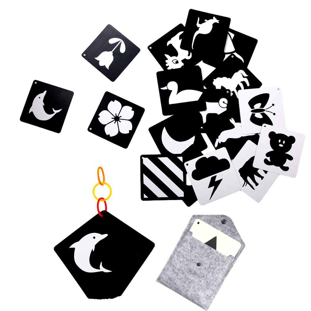 Buy Black White Baby Flash Cards with Hole,High Contrast Baby Cards
