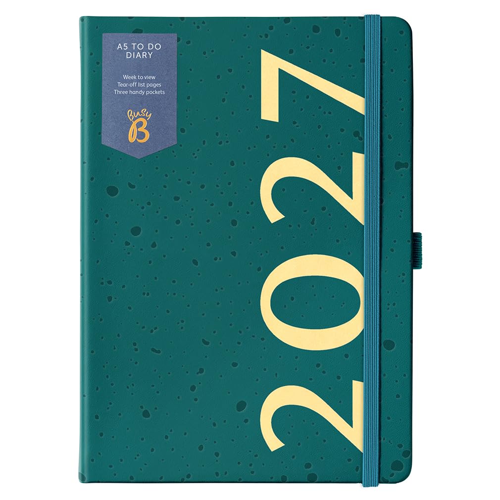 Busy B 2027 A5 Weekly Planner Diary - Teal Deboss Faux Leather