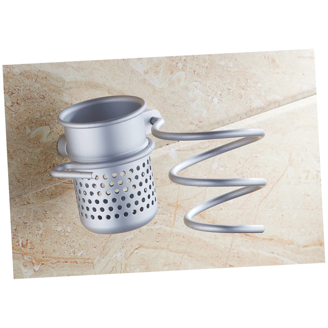 DOITOOL 2stücke Aluminium Für Haartrockner Mit Haken Wandmontierte Ablage Für Badezimmer Vielseitiger Aufbewahrungsschrank Mit Saugknöpfen Und Schrauben Platzsparend Und