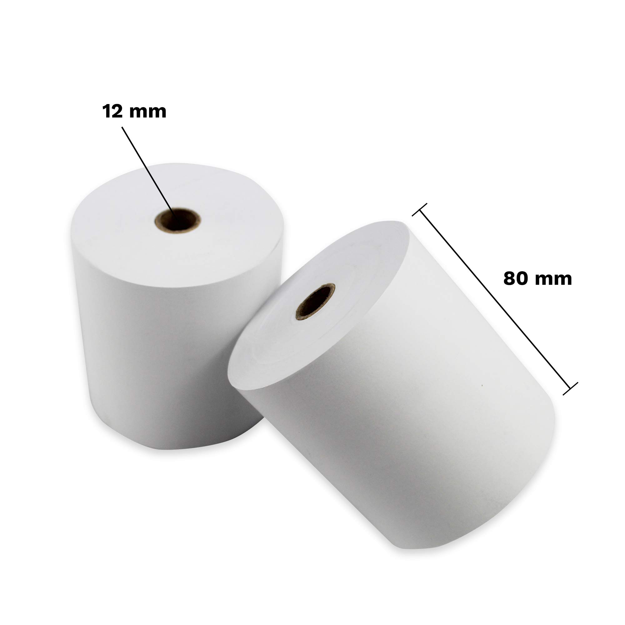 Rollo Ticket - Rollos Papel Térmico 80x80x12 mm - Papel para Impreseroas TPV - Sin Bisphenol A (Pack 48 Unidades)
