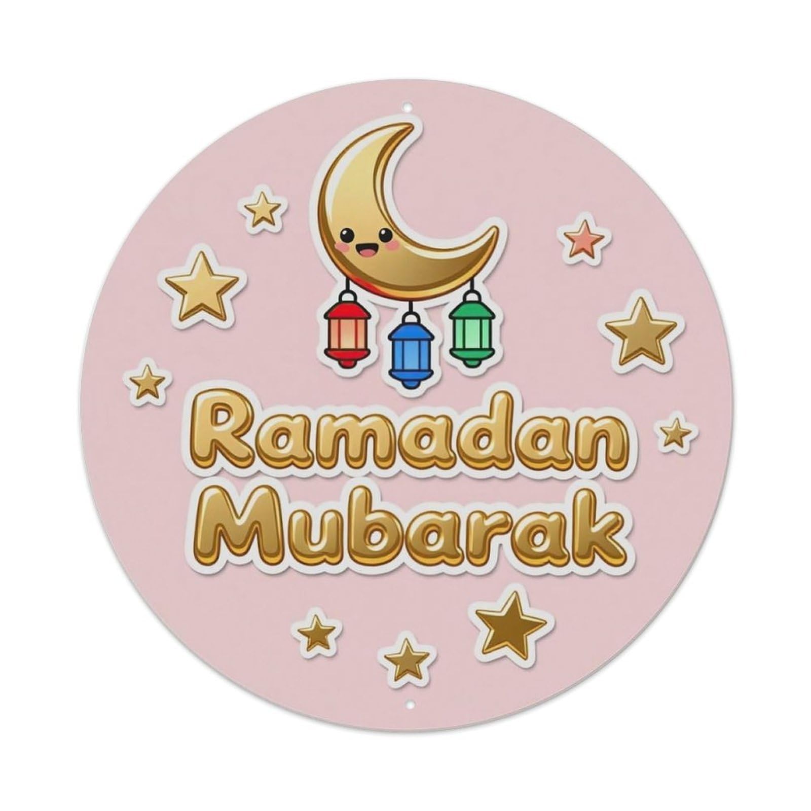 Ramadan Moon Stars Lanterns Mubarak Metal Tin Sign