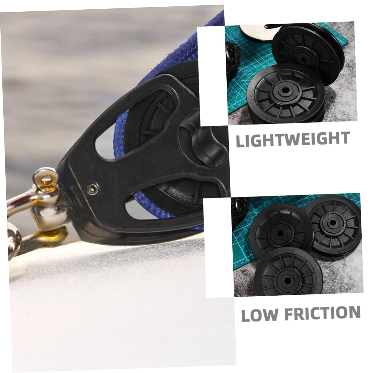 PRETYZOOM 6 Piezas Poleas de Gimnasio de Pa6, Diseño Rozamiento para Entrenamiento de Fuerza y Suministros de Fitness