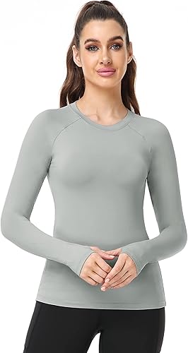 Miniatura 4 de CADMUS Camisa de manga larga para correr de secado rápido para mujer, camisas de entrenamiento