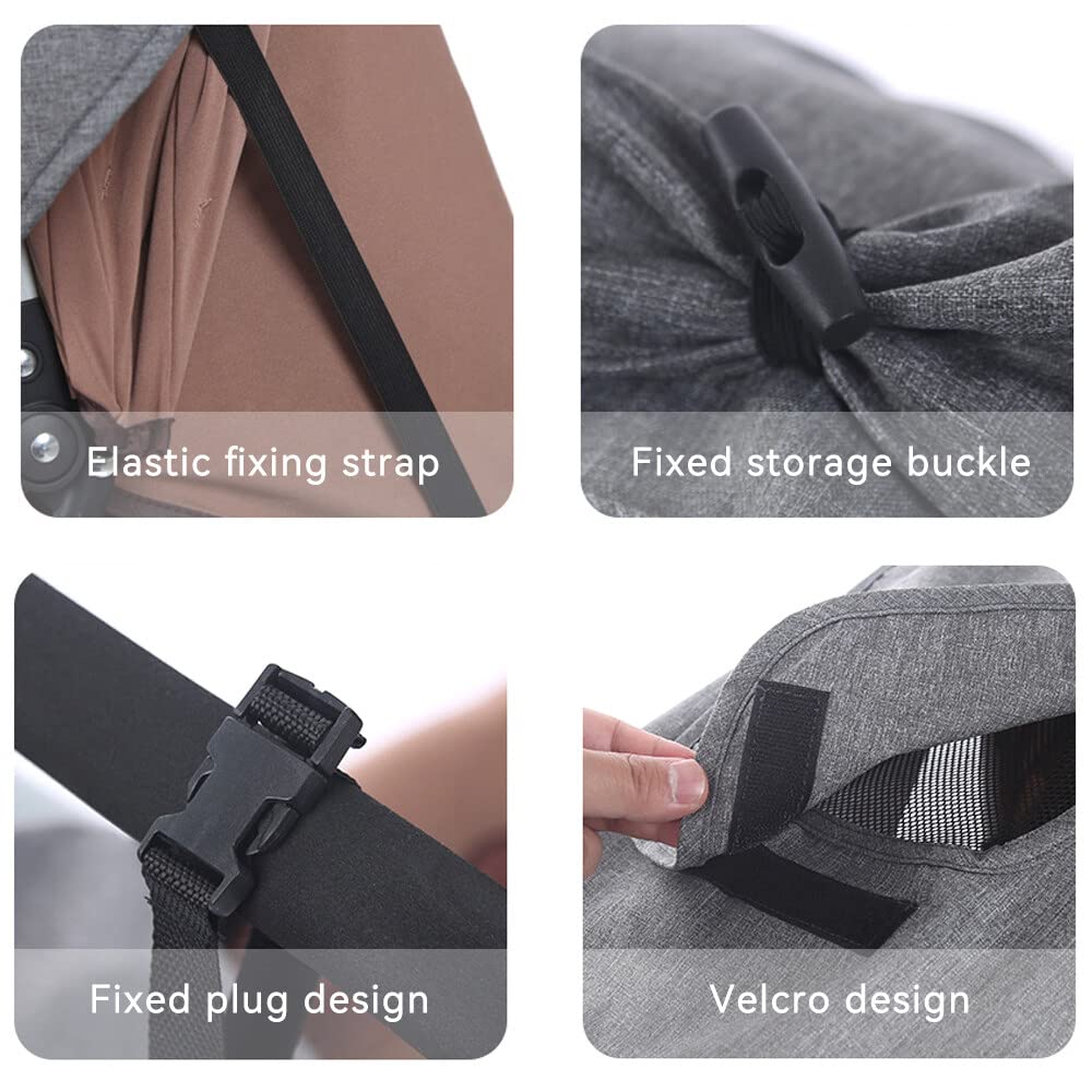 parasole passeggino universale con protezione UV 50+ e impermeabile, parasole ovetto universale - ombrellino parasole passeggino con finestrella e alette parasole, grigio