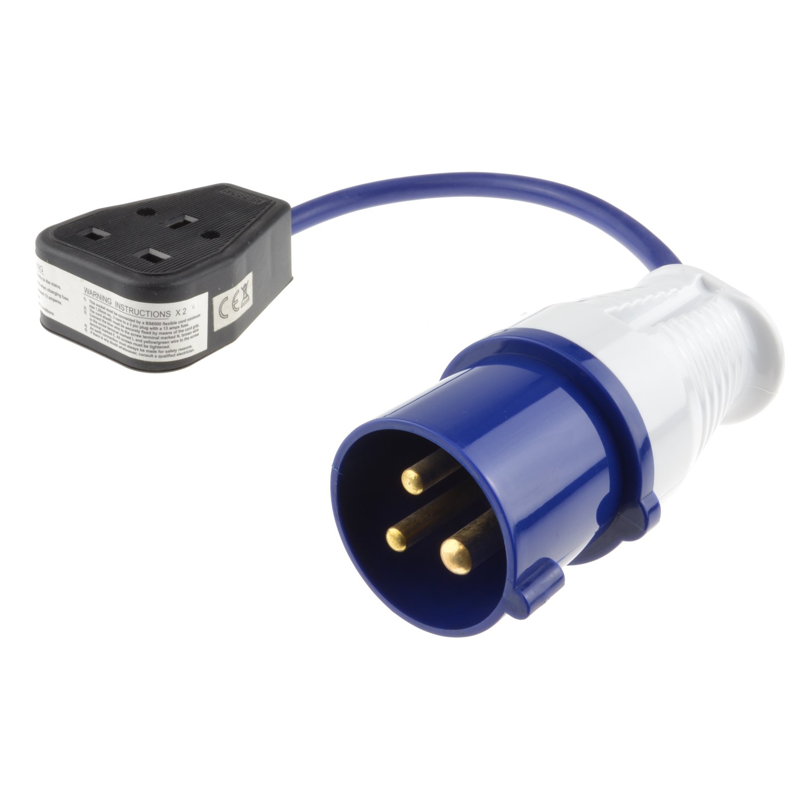 PABANCE 13A To 16A Socket Adapter, 2 PACK 240V UK 3 Pin Caravan Hook-Up - View #5