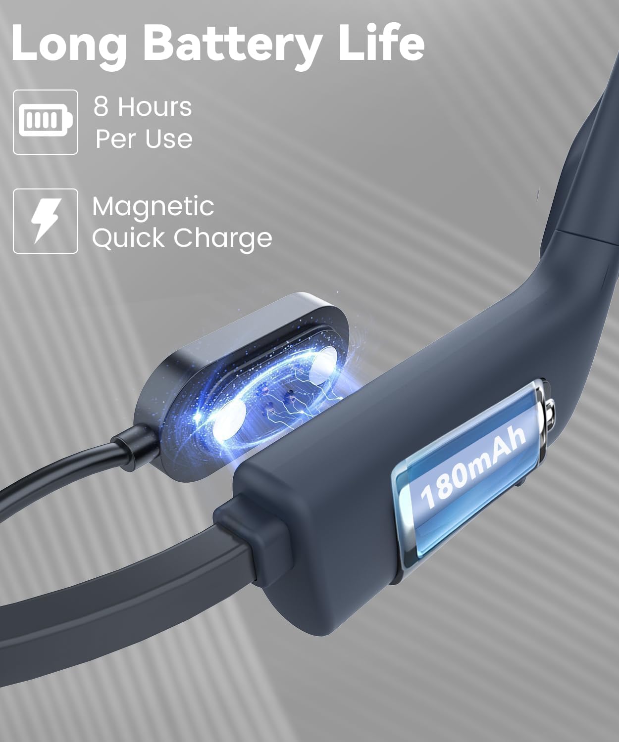 MONODEAL Cuffie Subacquee per Piscina, Cuffie Conduzione Ossea IP68 impermeabile, 8GB MP3 Subacqueo per Nuoto, Bluetooth 5.3 Adatto per Cuffie Bluetooth Sport Nuoto Surf Corsa