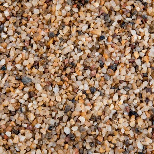 Ausluru 5lb Small Aquarium Silica Gravel Pebbles, 1/5 inch Fish Tank Substrate, All Purpose Silica Sand for Aquarium, Fire Pits, and Landscaping, Natural Aquarium Sand, Mixed Color