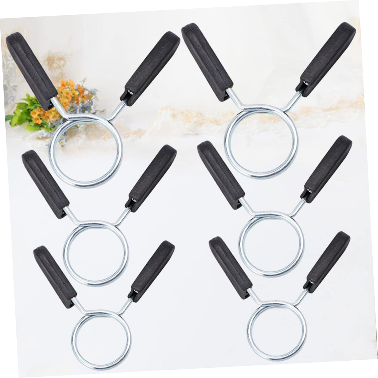 ibasenice 6 Pack Spring Clip Collars Barbell Spring Clamp Easy to Use for Weightlifting Cross Fit