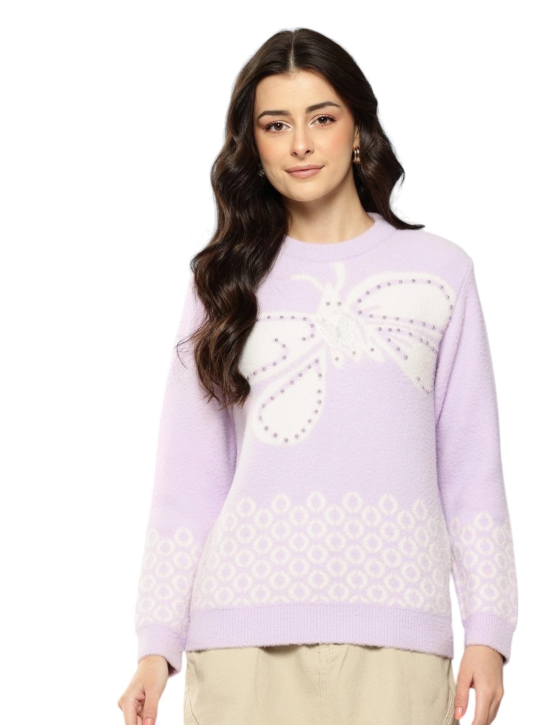 aarika Womens Winter Wear Peach Colour Embellished Woolen Sweater-picture-56