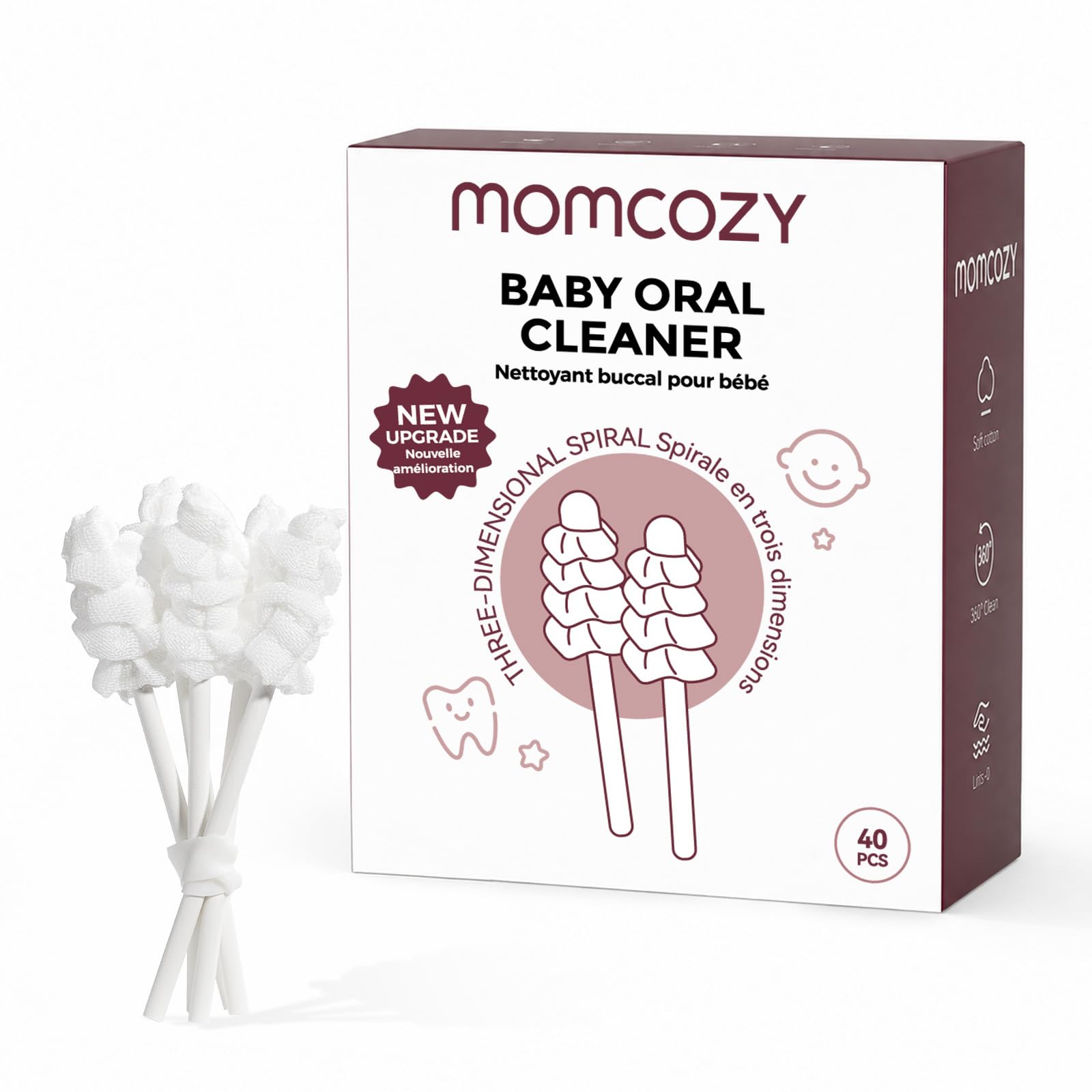 Momcozy Baby Tongue Cleaner Baby Toothbrush Disposable Oral Cleaner 40Count