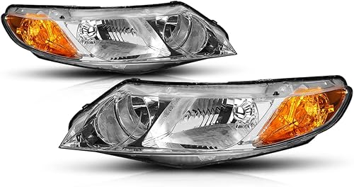 PM PERFORMOTOR Carcasa negra de repuesto compatible con 06-11 Civic Sedan de 4 puertas, PMHL-HCIV4D-0609-OH-BC