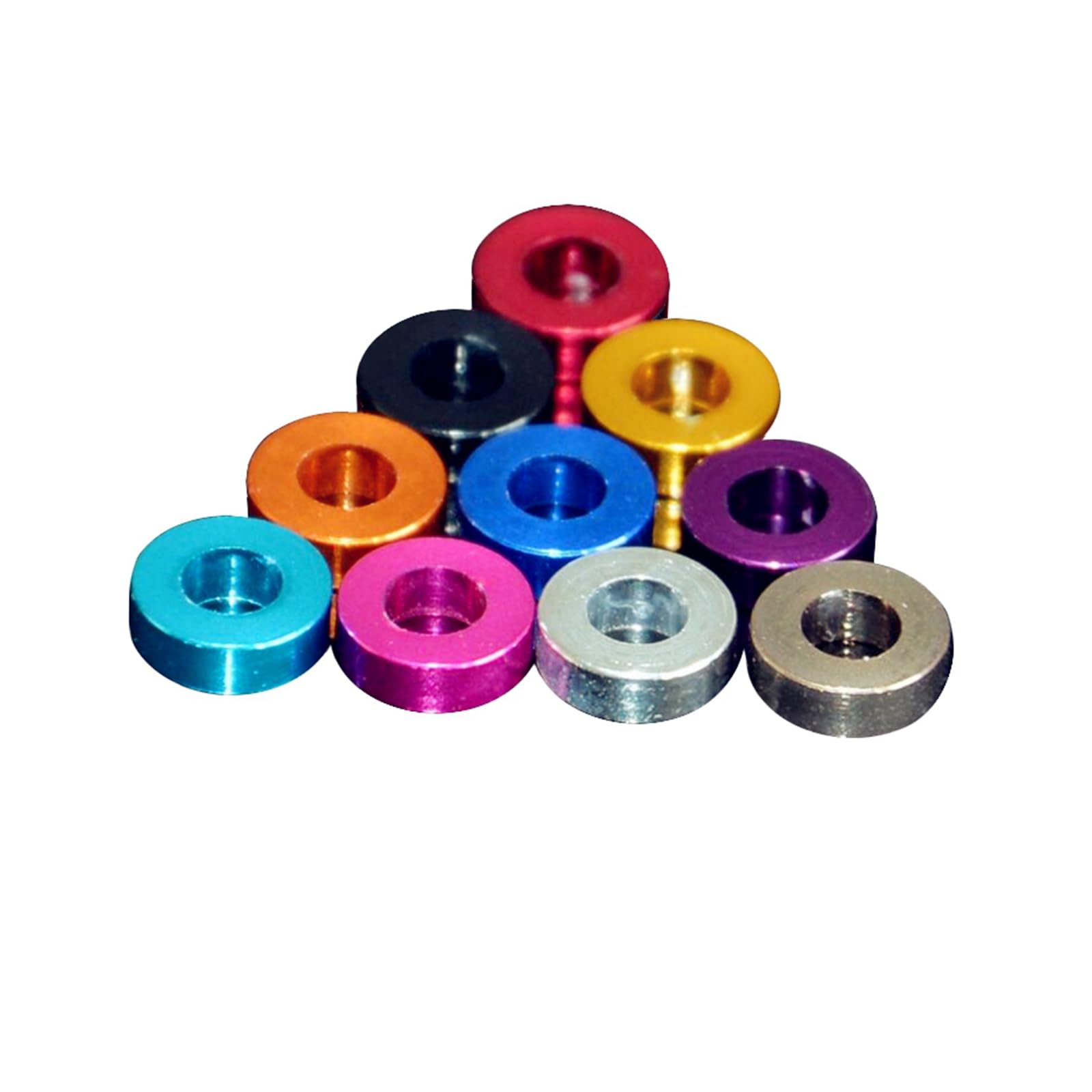 Xbelo Orange 50Pcs M3 Colorful Aluminum Alloy Flat Spacer Waher For Rc Model, Outer Diameter 6Mm, Thickness 0.25/0.5/1/1.5/2/2.5/3Mm, M3x6x1mm