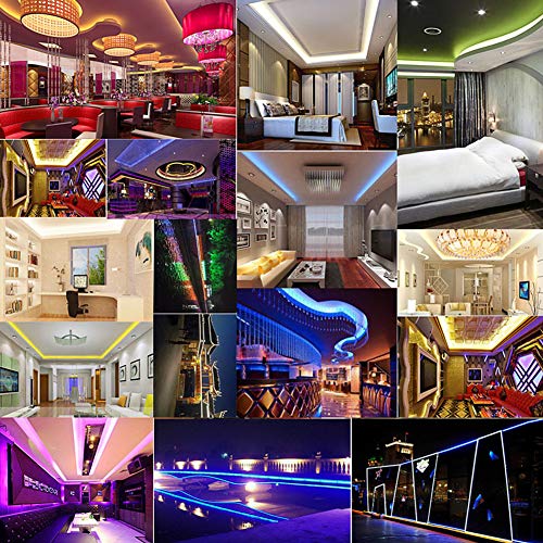 Tira led RGB flexible 16.4 ft 5050 SMD con control remoto miniatura 6