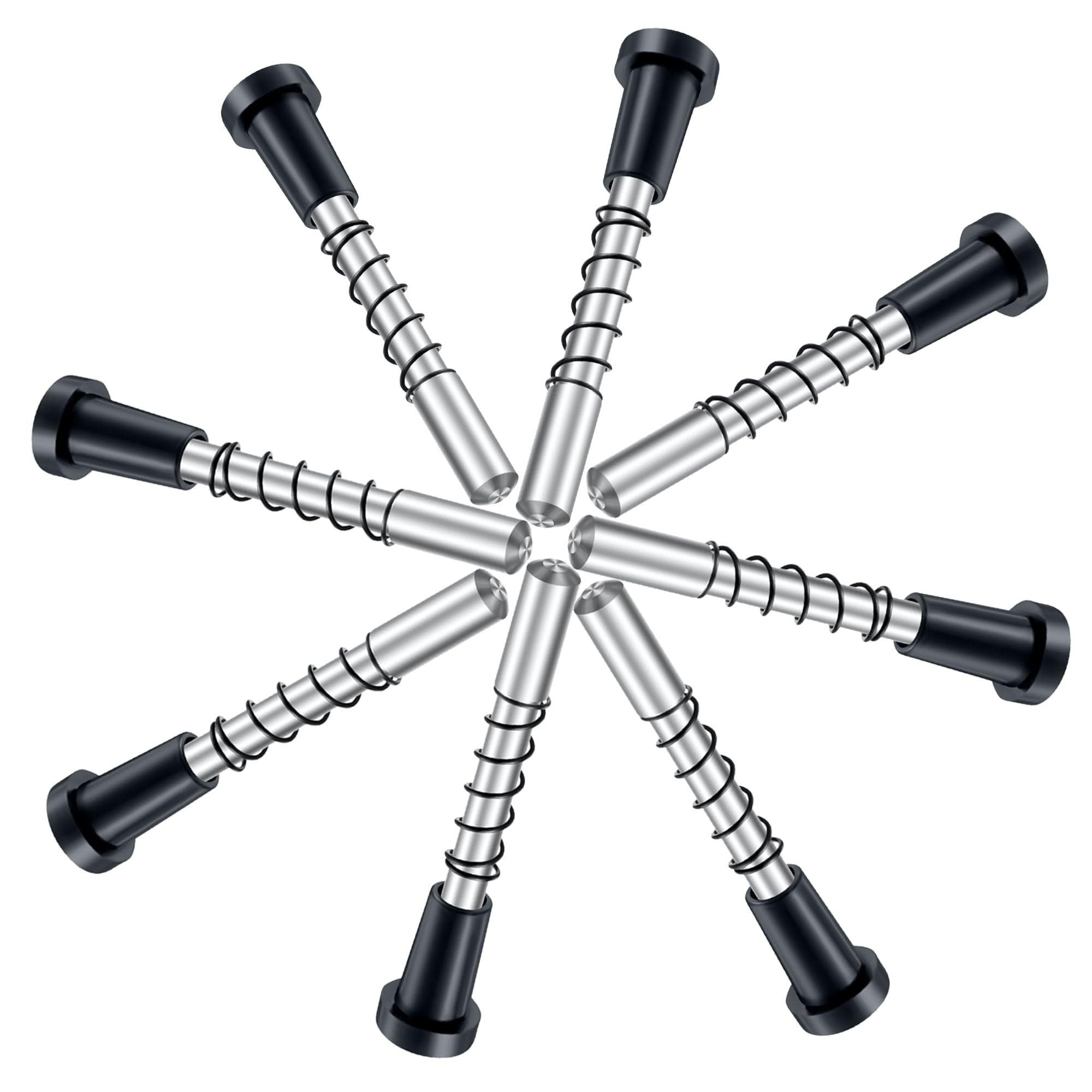 25-Pack Window Screen Plunger Latches – Black Caps, Springs & Aluminum Pins, Made In USA