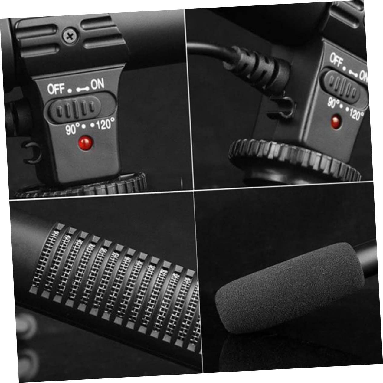 HOMSFOU Micrófono Ángulo de 90/120 Grados para Grabación de Audio Profesional y Rango Ultrapanorámico Compatible Teléfonos y Tabletas para Entrevistas y Video