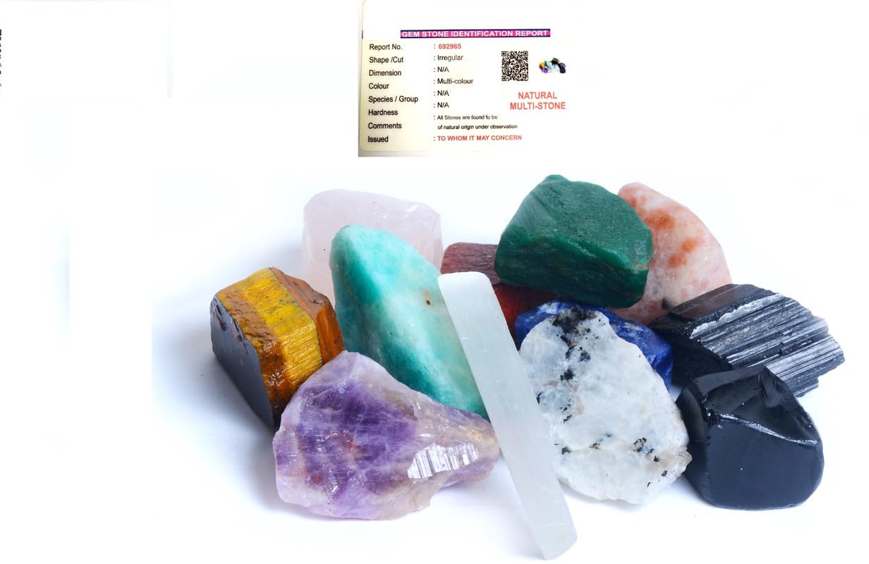 Sponsored Ad - RR SHEIKH GEMS Natural Black Tourmaline Aventurine Amethyst Selenite Tiger Eye Jasper Obsidian Rose Quartz Healing Crystal Meditation Stones For Vastu Reiki Crystals