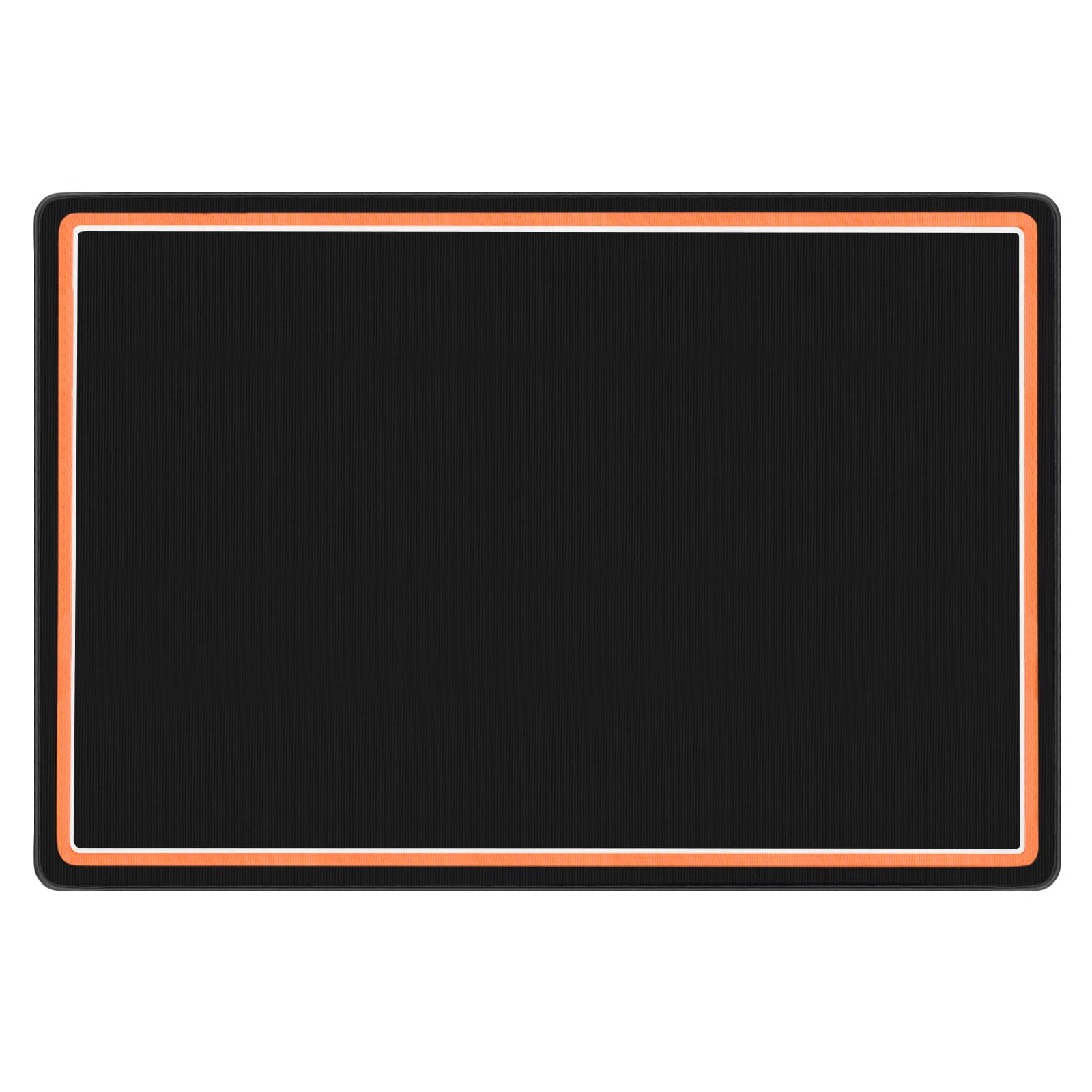 OUUTMEE Tapis pour Batterie Tapis pour Batterie Noir + Bordure Orange 182 x 122 cm