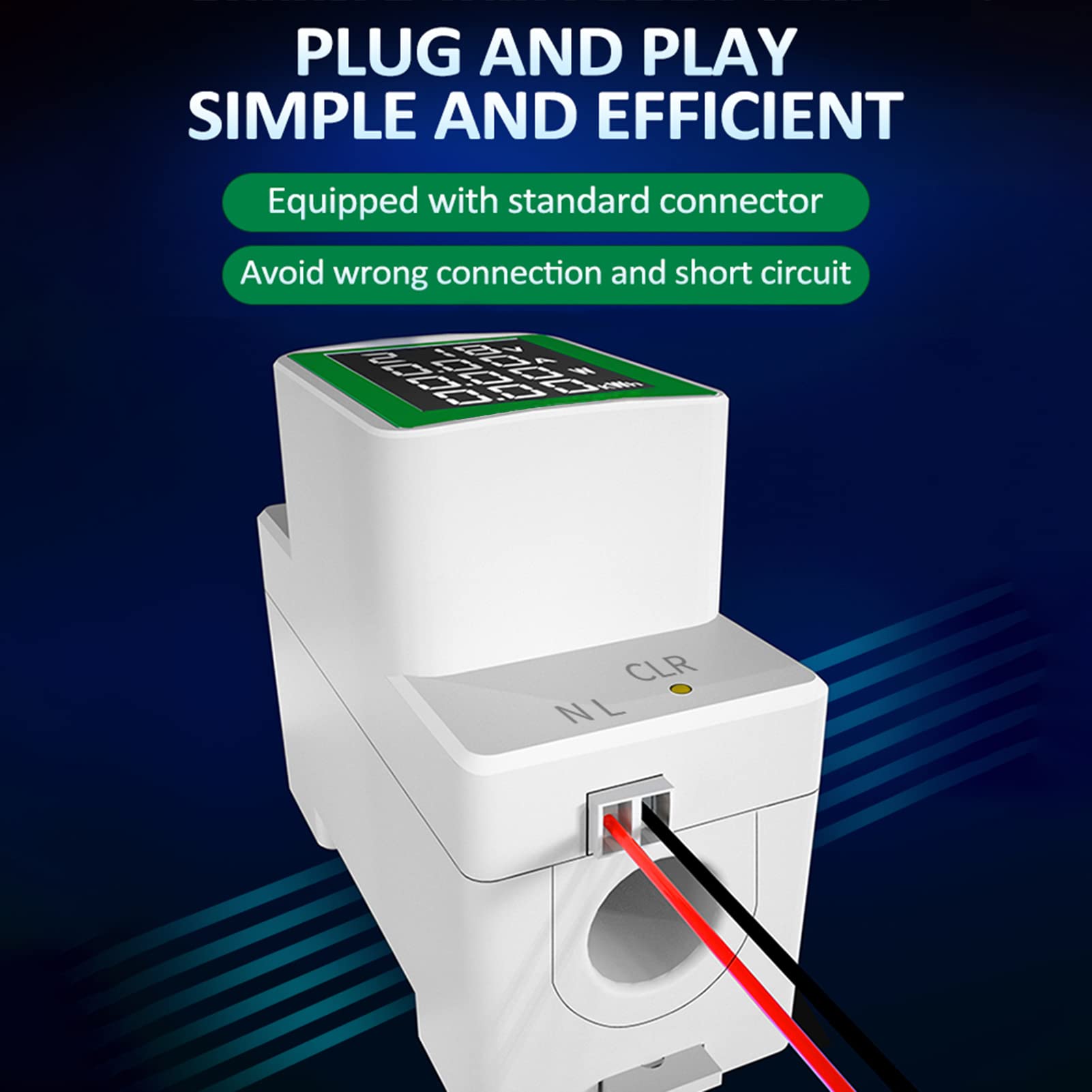 DEWIN Wattmetro,PZEM-008 AC50-300V 100A Contatore Energia Elettrica Amperometro da Quadro Voltimetro Amperimetro Digital con Display LCD