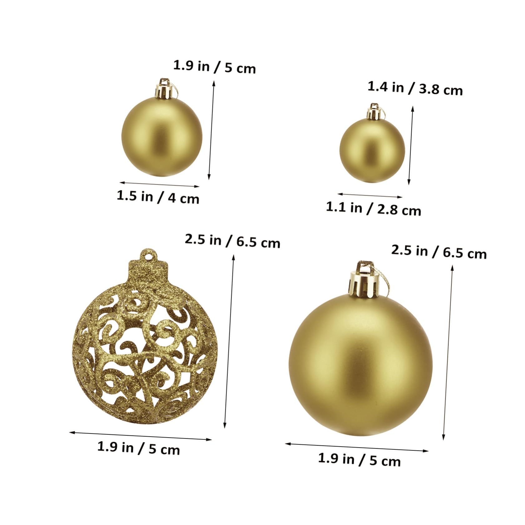 Ciieeo Lot de 100 Boules de Noël Décoratives pour Sapin de Noël