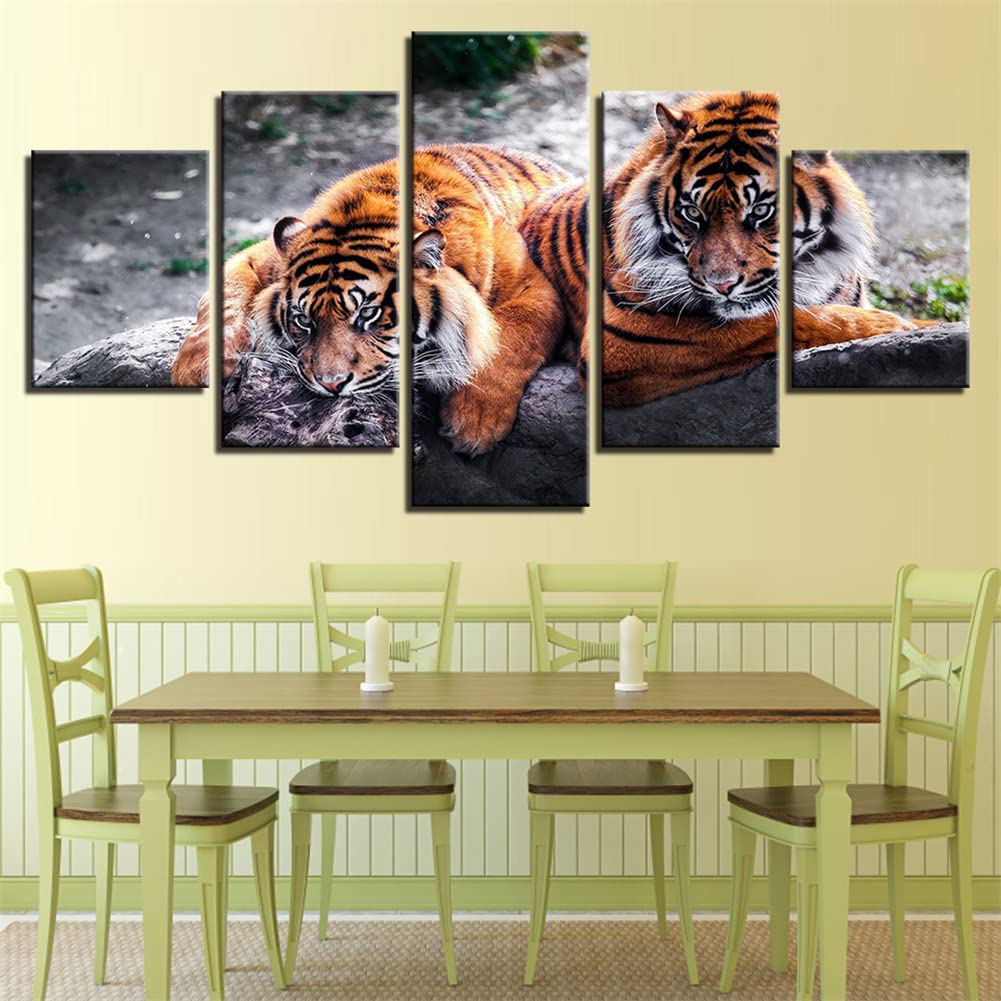 Broderie diamant tigre kit complet 5D pour sublimer la décoration murale de votre salon