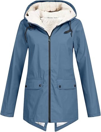 Lolvmvchi Winter Jackets For Women Solid Plus Thick Warm Women Hooded Raincoat Size Windproof Winter Outdoor