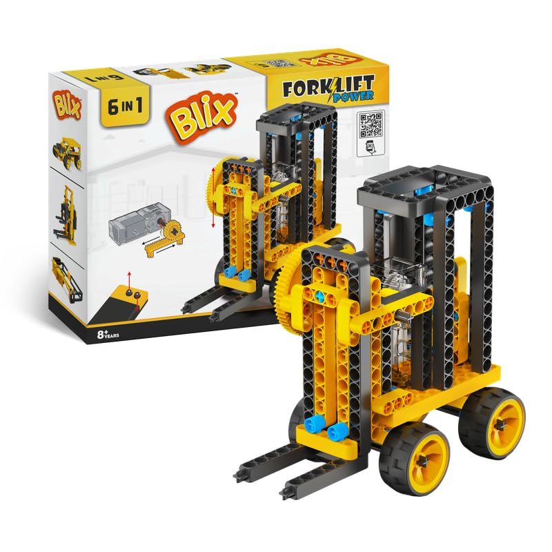 BLIX Forklift Motorized Construction Set, 180 ABS Parts, Learn