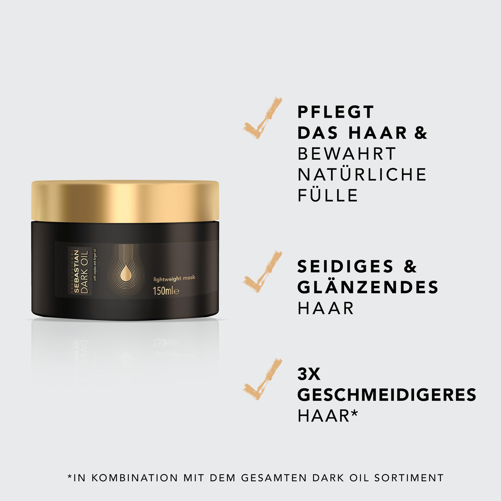 Sebastian Professional Dark Oil Hair Care | Glättet & nährt das Haar | Schwerelos | Für alle Haartypen 2 Pack