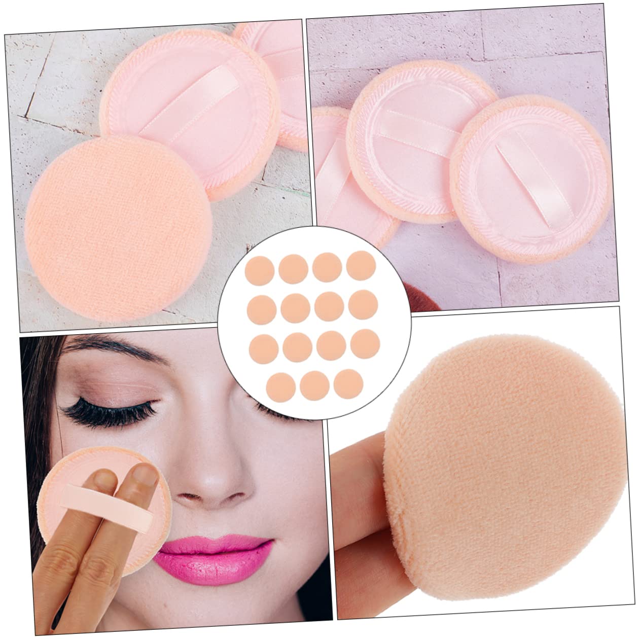 15pcs Supple Loose Powder Puff Cotton Makeup Gentle Cosmetics Tool for Face Reusable and Easy to Clean