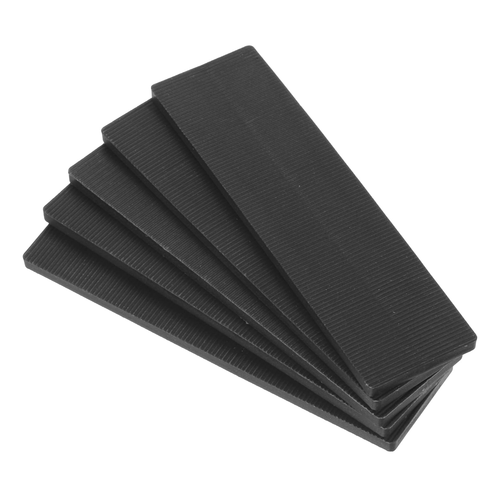 QUARKZMAN 50 Stück Unterlegplatten Kunststoff Abstandshalter 100 x 28 x 6 mm Fliesenkeile Distanzplatten Ausgleichsplatten Distanzklötze Unterlegklotz Verglasungsklötze für Fenster, Schwarz