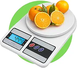 Balança Digital Precisão Cozinha Nutricional Pesar Alimentos Confeitaria Comida 0 A 10 Kg Profissional E Uso Domestico Base Antiderrapante Visor de Alta Definição Resistente Água Premium