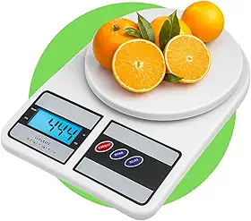 Balança Digital Precisão Cozinha Nutricional Pesar Alimentos Confeitaria Comida 0 A 10 Kg Profissional E Uso Domestico Base Antiderrapante Visor de Alta Definição Resistente Água Premium